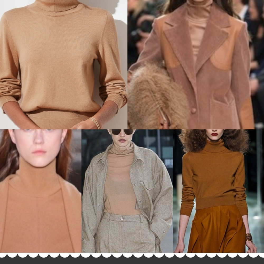 New Zara Turtleneck Nude Camel Soft Knit Long Sleeve Top